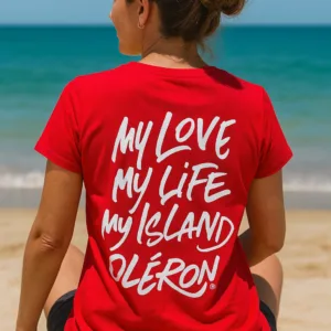 Tee-shirt Femme col V - Logo Blanc