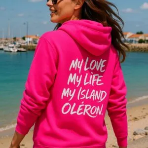 Sweat Zippé Unisex Logo Blanc