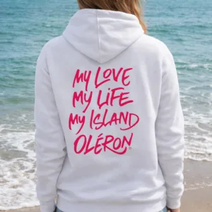 HOODIE BELLA Blanc et Rose
